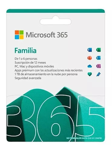 Microsoft Office 365 Familia 6 Usuarios Onedrive Word Excel